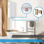 BOJLER 80L ELEKTRYCZNY PODGRZEWACZ WODY 1500W EMALIOWANY ZBIORNIK ANTICALC