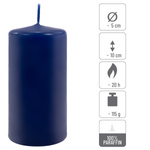 ŚWIECE STOŁOWE GRANATOWE 24 SZT 10x5 CM DEKOR ŚWIECZKI WALCOWE TRADYCYJNE