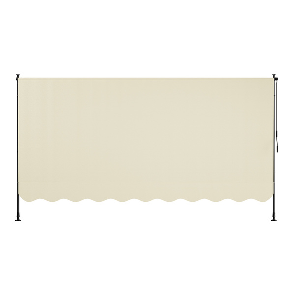 MARKIZA 350x120 CM ROZPOROWA BALKONOWA TELESKOPOWA TARASOWA ROLETA BEŻOWA