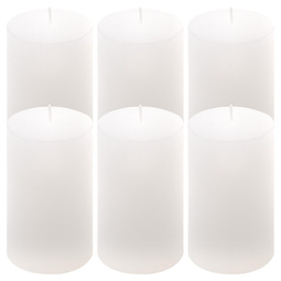 ŚWIECE STOŁOWE BIAŁE RUSTYKALNE 6SZT 6,8x11,5CM ŚWIECZKI WALCOWE KOLUMNOWE