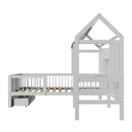 ŁÓŻKO DZIECIECE DOMEK YARI 90x200 CM Z SZUFLADĄ BIURKIEM DLA DZIECKA BIAŁE