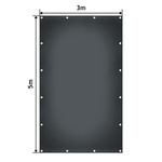 ANTRACYTOWA PLANDEKA 3x5 M 650G/M2 PRZEMYSŁOWA OCHRONNA Z OCZKAMI OKRYCIOWA