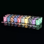 50x ŻETONY LASEROWE 12G WARTOŚĆ 50 DO POKERA RDZEŃ METAL CHIPS OCEAN BLUE
