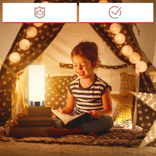 LAMPKA NOCNA STOŁOWA LAMPA PROSTA STOJĄCA ZE ŚCIEMNIACZ DOTYKOWA