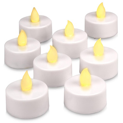 8x ŚWIECZKI LED TEALIGHT BIAŁE BEZPŁOMIENIOWE NA BATERIE + TIMER 6/18H