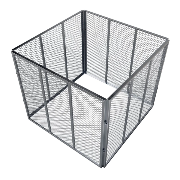 METALOWY KOMPOSTOWNIK OGRODOWY 450L STAL OCYNKOWANA SZYBKI MONTAŻ SREBRNY