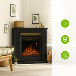 KOMINEK ELEKTRYCZNY 2000W 2 TRYBY CZARNY NAROŻNY Z EFEKTEM PŁOMIENIA+ LED