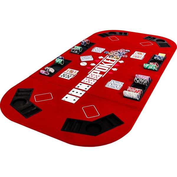 CZERWONY BLAT STÓŁ DO POKERA 160x80CM POKER KASYNO