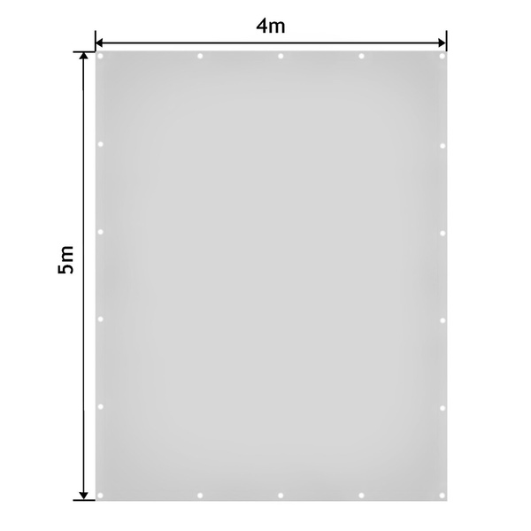 BIAŁA PLANDEKA 4x5 M 650G/M2 PRZEMYSŁOWA OCHRONNA Z OCZKAMI OKRYCIOWA