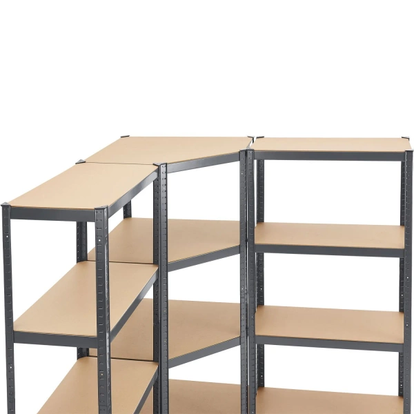 3x ZESTAW REGAŁ METALOWY MAGAZYNOWY 160x80x40 PIWNICA WARSZTAT GARAŻ SZARY