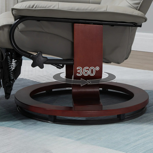 FOTEL RELAKSACYJNY TELEWIZYJNY WYPOCZYNKOWY ROZKŁADANY OBROTOWY SZARY