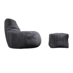 FOTEL RELAKSACYJNY TELEWIZYJNY WYPOCZYNKOWY GAMINGOWY Z PUFĄ CIEMNY SZARY L