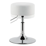 HOKER PUFA TABORET TONIA DO TOALETKI KOSMETYCZNEJ PODUSZKA Z EKOSKÓRY BIAŁY