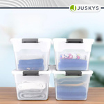 4x POJEMNIK 45L DO PRZECHOWYWANIA Z POKRYWĄ ZESTAW UNIWERSALNY ORGANIZER