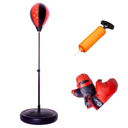 GRUSZKA TRENINGOWA BOKSERSKA WOREK ANTYSTRESOWY STOJĄCY 75-105 CM ZESTAW