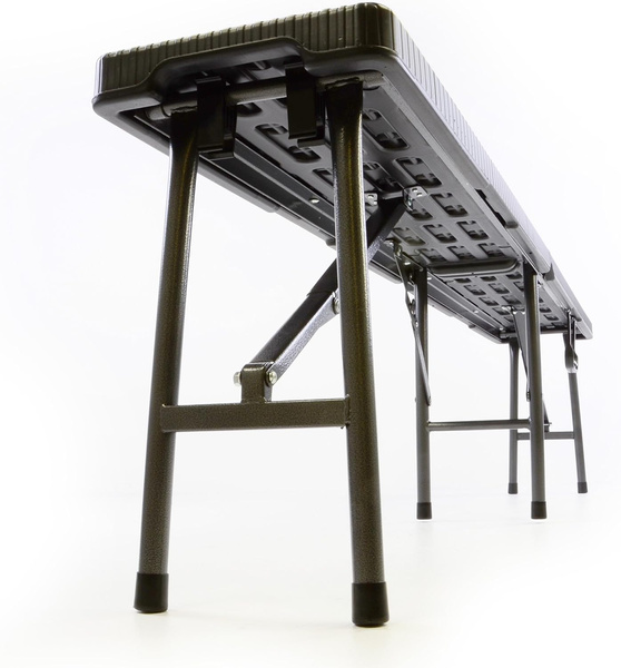 ŁAWKA SKŁADANA180 CM BANKIETOWA CAMPINGOWA CZARNA STYL RATTAN DO 200 KG