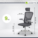 ERGONOMICZNY FOTEL BIUROWY GAMINGOWY OBROTOWY ODDYCHAJĄCY SZARY BIAŁY