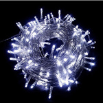 BIAŁE LAMPKI CHOINKOWE 100 LED NA BATERIE + PILOT