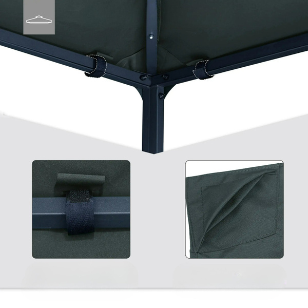 MATERIAŁ DACH NA PAWILON OGRODOWY TYPU 3x3 m 298x295 cm ALTANKE SZARY