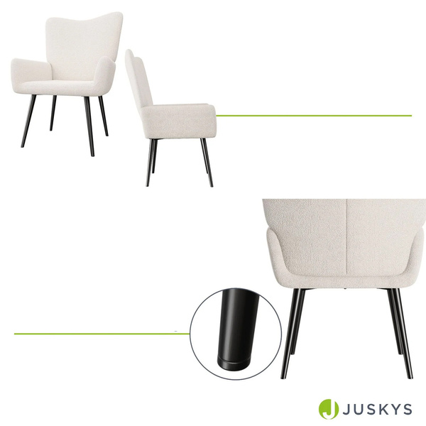 FOTEL USZAK RELAKSACYJNY WYPOCZYNKOWY SKANDYNAWSKI STYL DO KARMIENIA BEŻOWY