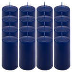 ŚWIECE STOŁOWE GRANATOWE 16 SZT 10x5 CM DEKOR ŚWIECZKI WALCOWE TRADYCYJNE