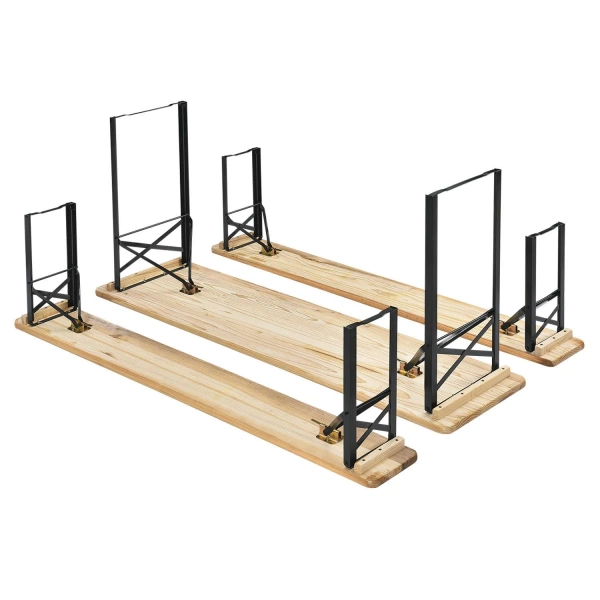 ZESTAW OGRODOWY CATERINGOWY PIWNY BANKIETOWY STÓŁ 170 CM + 2x ŁAWKA DREWNO