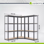 3x ZESTAW REGAŁ METALOWY MAGAZYNOWY 160x80x40 PIWNICA WARSZTAT GARAŻ SZARY