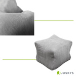 FOTEL RELAKSACYJNY TELEWIZYJNY WYPOCZYNKOWY GAMINGOWY Z PUFĄ JASNY SZARY XL