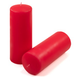 ŚWIECE STOŁOWE CZERWONE 2SZT 20x7,5CM ŚWIECZKI WALCOWE TRADYCYJNE KOLUMNOWE