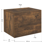 WISZĄCA SZAFKA NOCNA 2 SZUFLADY 40x29x30 CM DREWNOPODOBNA RUSTYKALNA