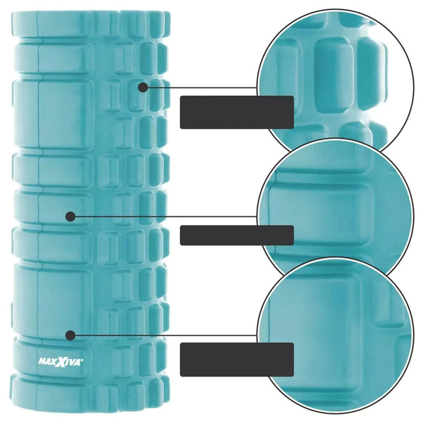 MAXXIVA TURKUSOWY WAŁEK ROLKA DO MASAŻU 33x14 CM ROLLER FITNESS