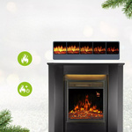 KOMINEK ELEKTRYCZNY 2000W 2 TRYBY CZARNY NAROŻNY Z EFEKTEM PŁOMIENIA+ LED