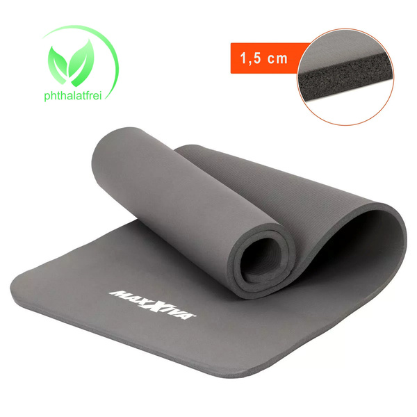 MAXXIVA SZARA MATA PIANKOWA 190x60x1,5cm DO ĆWICZEŃ / JOGI / FITNESS