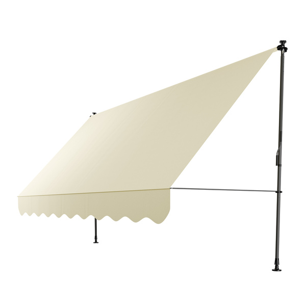 MARKIZA 350x120 CM ROZPOROWA BALKONOWA TELESKOPOWA TARASOWA ROLETA BEŻOWA
