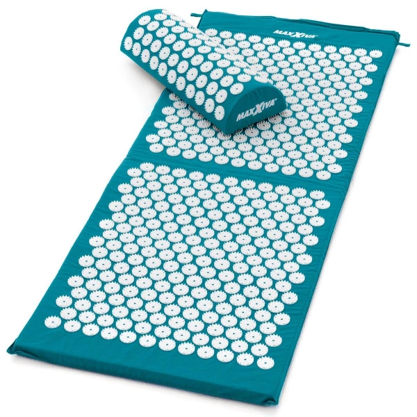 MAXXIVA TURKUSOWA MATA DO AKUPRESURY 130x50 CM Z KOLCAMI NA BÓL PLECÓW