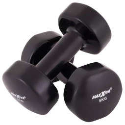 ZESTAW HANTLE WINYLOWE 2x 5,0 KG MAXXIVA CZARNE CIĘŻARKI FITNESS HANTELKI
