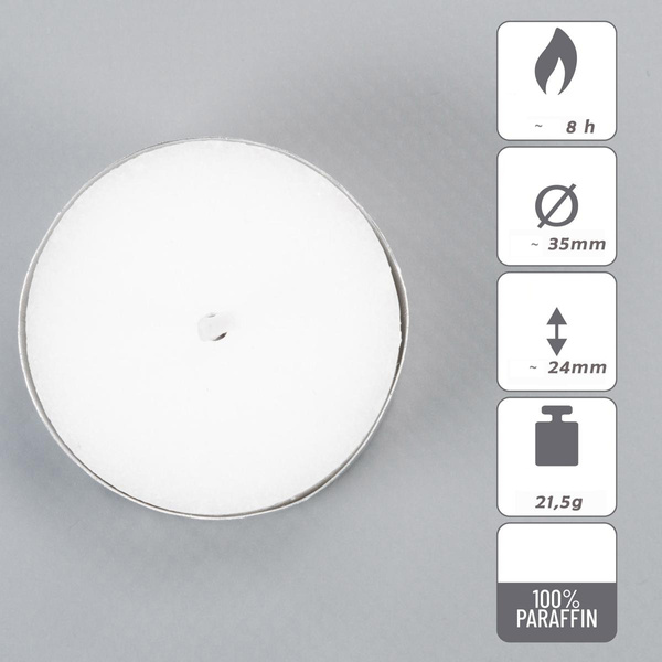 600 ŚWIECZEK TEALIGHT PODGRZEWACZE W ALUMINIUM CZAS PALENIA 8H BEZZAPACHOWE