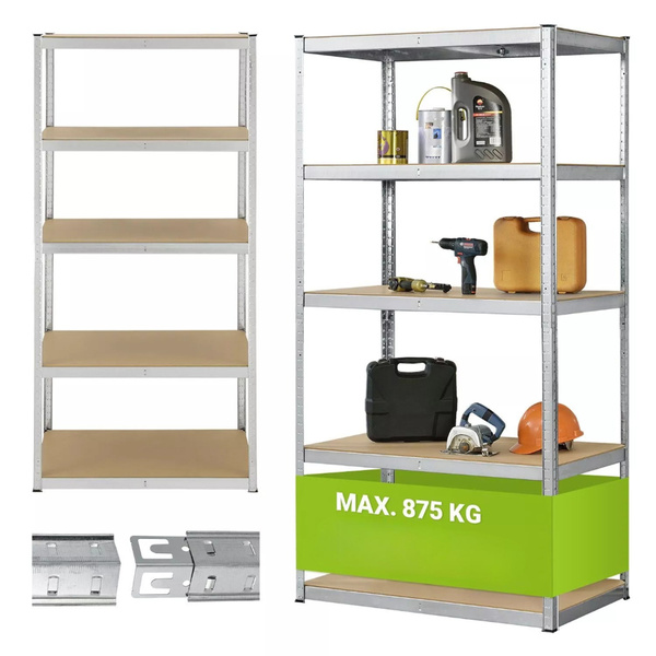 REGAŁ MAGAZYNOWY 200x100x60 CM 875KG METALOWY PÓŁKI GARAŻ WARSZTAT PIWNICA