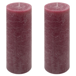 ŚWIECE STOŁOWE BORDOWE RUSTYKALNE 2 SZT 7,5x20CM ŚWIECZKI WALCOWE KOLUMNOWE
