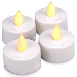 4x ŚWIECZKI LED TEALIGHT BIAŁE BEZPŁOMIENIOWE NA BATERIE + TIMER 6/18H