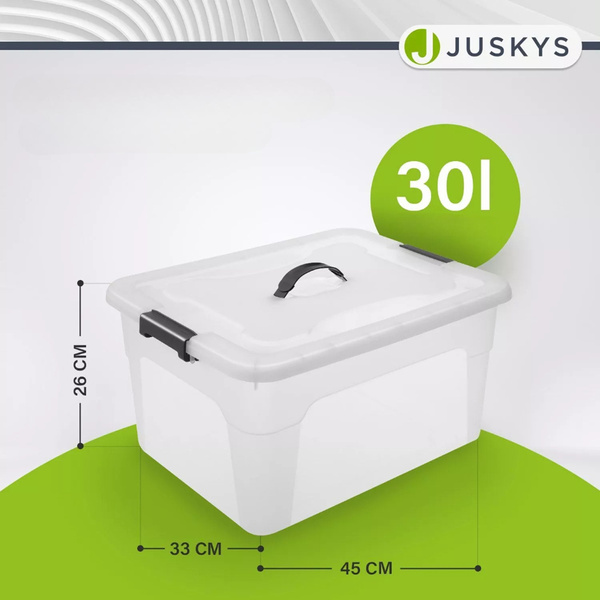4x POJEMNIK 30L DO PRZECHOWYWANIA Z POKRYWĄ ZESTAW UNIWERSALNY ORGANIZER
