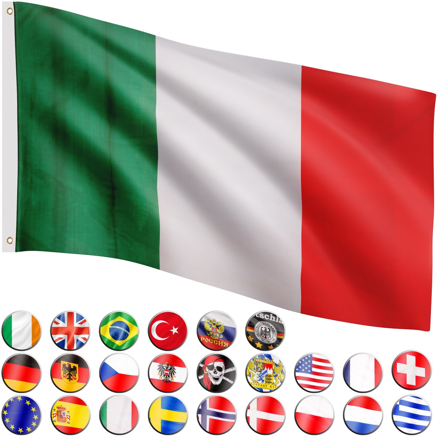 FLAGA WŁOCH WŁOSKA 120x80 CM NA MASZT WŁOCHY Włoch Ogród