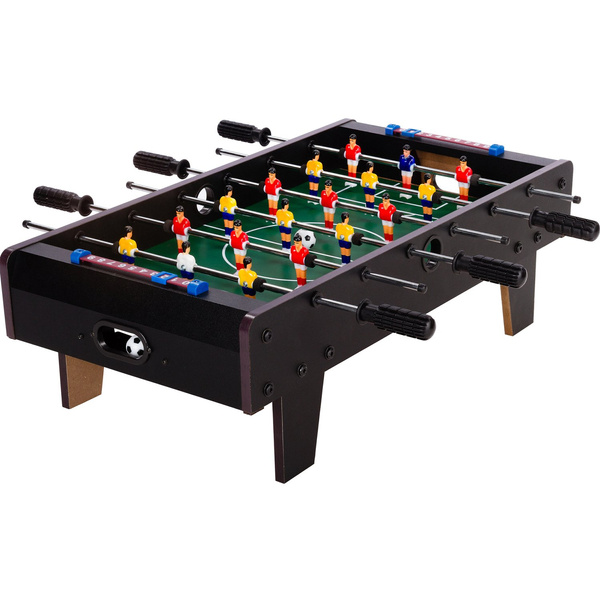 CZARNA MINI GRA PIŁKARZYKI 70x37x25 CM STÓŁ PIŁKARSKI