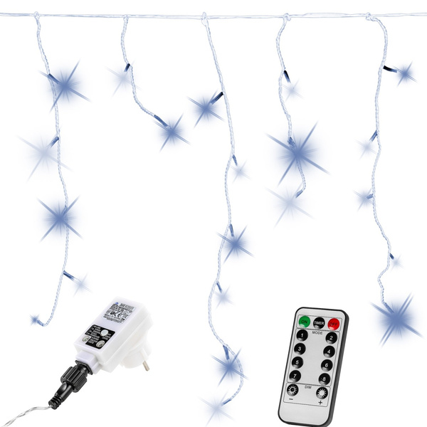 LAMPKI ZWISAJĄCE NA ZEWNĄTRZ KURTYNA 400 LED + PILOT