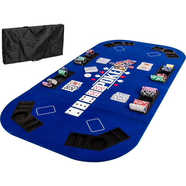 NIEBIESKI BLAT STÓŁ DO POKERA 160x80 POKER KASYNO