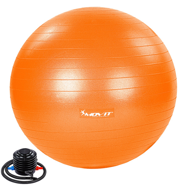 POMARAŃCZOWA PIŁKA FITNESS DO ĆWICZEŃ 75 CM POMPKA